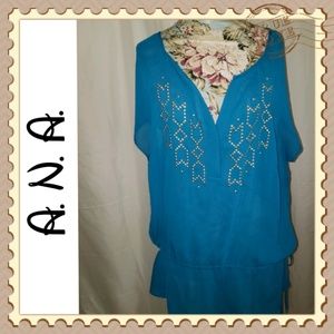 A. N. A.  Women's Plus Gathered Tunic Top